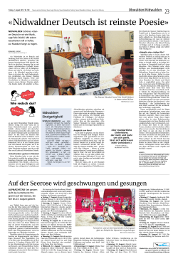 Neue Obwaldner Zeitung, 7. August 2015
