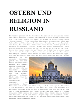 OSTERN UND RELIGION IN RUSSLAND