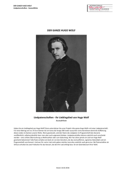 der ganze hugo wolf - Internationale Hugo-Wolf