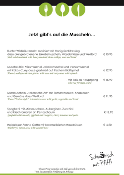 Jetzt gibt`s auf die Muscheln&hellip;