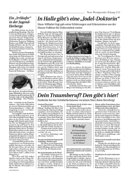 In Halle gibt`s eine &bdquo;Jodel-Doktorin&ldquo; Dein Traumberuf? Den gibt`s hier!