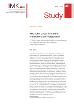 Hochlohn-Unternehmen im internationalen Wettbewerb