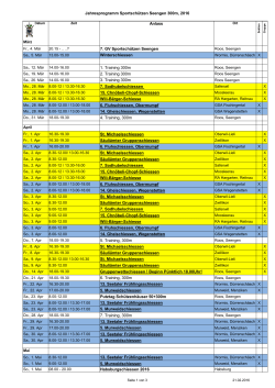 Jahresprogramm Sportsch&uuml;tzen Seengen 300m, 2016 Anlass 7. GV