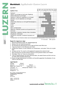 Merkblatt Jagdkalender Kanton Luzern