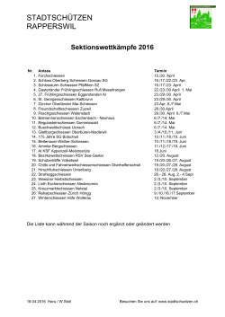 Sektionsschiessen 2016 - Stadtschützen Rapperswil
