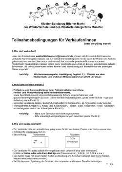 Teilnahmebedingungen - Freie Waldorfschule in Münster