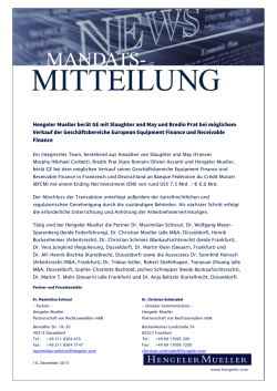 Hengeler Mueller ber&auml;t GE mit Slaughter and May und Bredin Prat