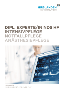 Diplomierter Experte in An&auml;sthesiepflege NDS HF
