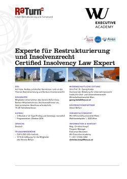 Experte für Restrukturierung und Insolvenzrecht Certified Insolvency