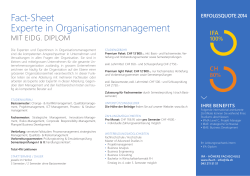 Fact-Sheet Experte in Organisationsmanagement
