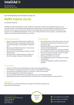 MySQL Experte (m/w) bei intelliAd Media