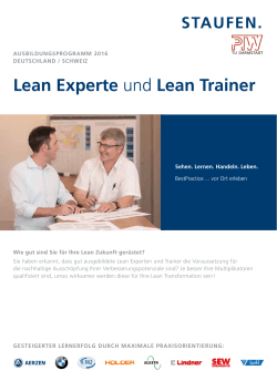 Lean Experte und Lean Trainer