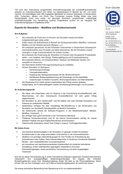 Experte für Simulation – Moldflow und Strukturmechanik