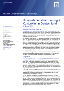 Unternehmensfinanzierung & Konjunktur in Deutschland