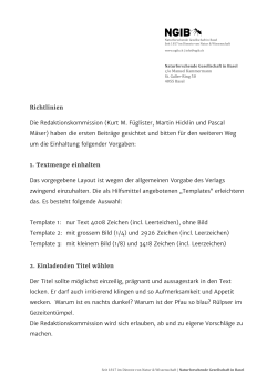 Richtlinien Die Redaktionskommission (Kurt M. Füglister, Martin