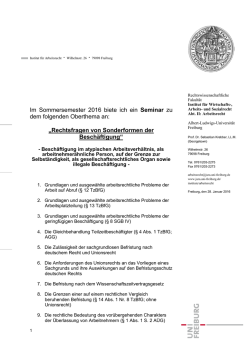 Im Sommersemester 2016 biete ich ein Seminar zu dem folgenden