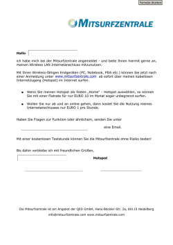 Hallo ich habe mich bei der Mitsurfzentrale angemeldet