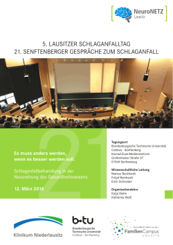 21. senftenberger gespr&auml;che zum schlaganfall 5. lausitzer