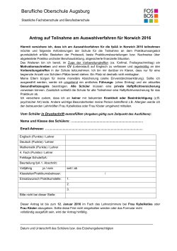 Application form -  Fosbos Augsburg