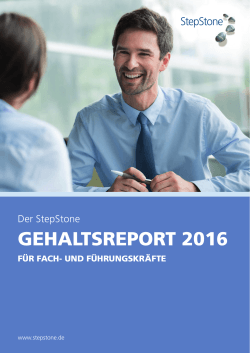 Stepstone Gehaltsreport 2016