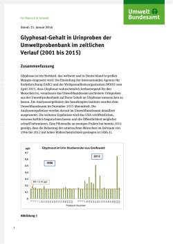 Glyphosat-Gehalt in Urinproben der Umweltprobenbank im