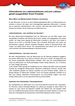 Informationen zur Laktoseintoleranz und zum Laktose