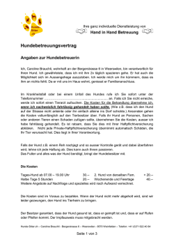 Hundebetreuungsvertrag - Hunde