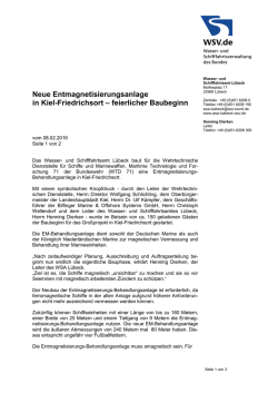 Neue Entmagnetisierungsanlage in Kiel-Friedrichsort - Wasser