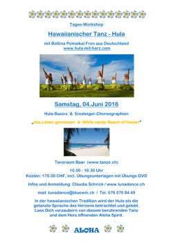 Hawaiianischer Tanz - Hula Samstag, 04.Juni 2016 ALOHA