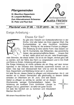 Ewige Anbetung - Etwas für Sie?