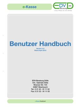 Handbuch-e-Kasse 4.0 - Weise Steuerberater