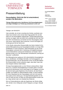 Hausaufgaben - Universit&auml;t T&uuml;bingen