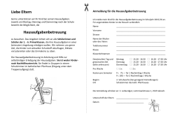 Hausaufgaben - Verein Kind und Familie Selzach
