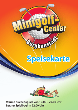 Speisekarte - Minigolf in Burgkunstadt