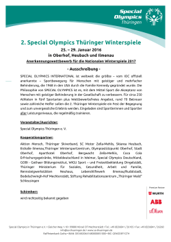2. Special Olympics Thüringer Winterspiele