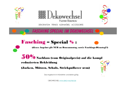 Fasching Special im Dekowechsel Fasching – Special % :