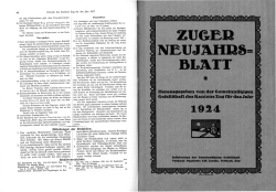 Zuger Neujahrsblatt 1924