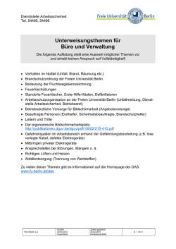 Unterweisungsthemen f&uuml;r B&uuml;ro und Verwaltung