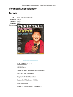 Stadtverwaltung Kelsterbach: Chris Tall: Selfie von Mutti