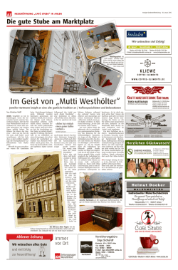 Im Geist von &bdquo;Mutti Westh&ouml;lter&ldquo;