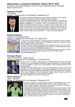 Infoblatt Abo Comedy und Kabarett 2015-2016