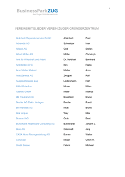 vereinsmitglieder verein zuger gründerzentrum