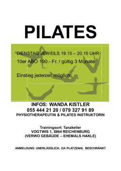INFOS: WANDA KISTLER 055 444 21 20 / 079 327 91 89 10er ABO