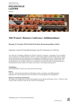 10th Women`s Business Conference: Jubiläumsdinner