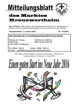 Mitteilungsblatt Kreuzwertheim Januar 2016