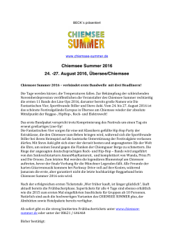 Chiemsee Summer 2016 24. -27. August 2016, Übersee/Chiemsee