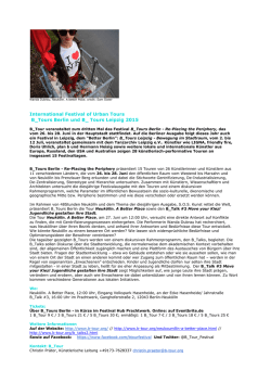International Festival of Urban Tours B_Tours Berlin und B_ Tours