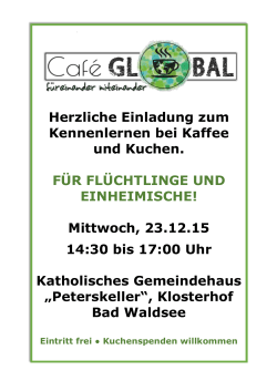 Herzliche Einladung zum Kennenlernen bei Kaffee und Kuchen