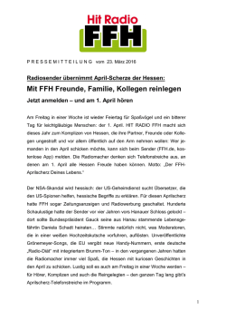 Radiosender übernimmt April-Scherze der Hessen: Mit FFH