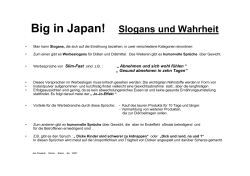 Big in Japan! Slogans und Wahrheit
